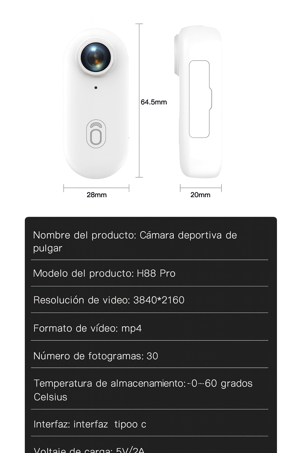 H88 PRO POVCAM 4k 64 GB