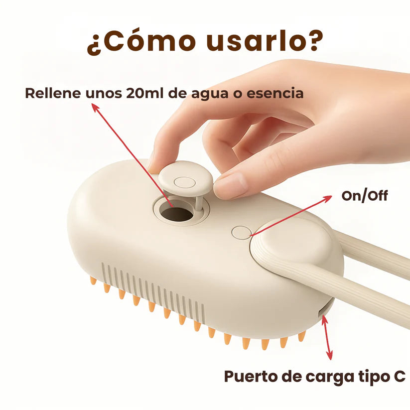 TodozoGato™ – Cepillo de Vapor para Mascotas